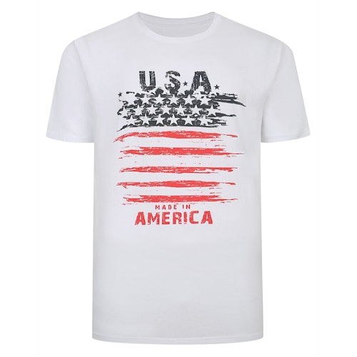 Bigdude USA Print T-Shirt Weiß